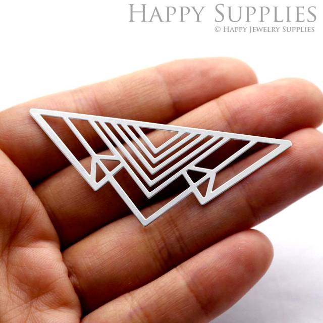 Stainless Steel Jewelry Charms, Triangle Stainless Steel Earring Charms, Stainless Steel Silver Jewelry Pendants, Stainless Steel Silver Jewelry Findings, Stainless Steel Pendants Jewelry Wholesale (SSD231)