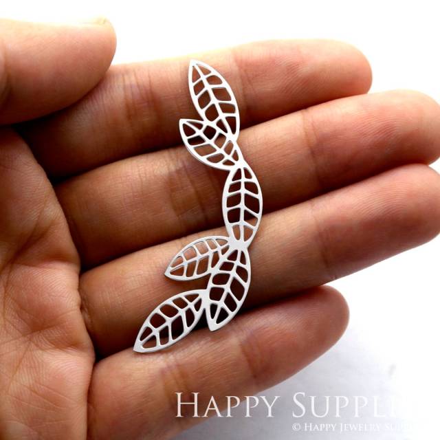 Stainless Steel Jewelry Charms, Leaf Stainless Steel Earring Charms, Stainless Steel Silver Jewelry Pendants, Stainless Steel Silver Jewelry Findings, Stainless Steel Pendants Jewelry Wholesale (SSD112-small)