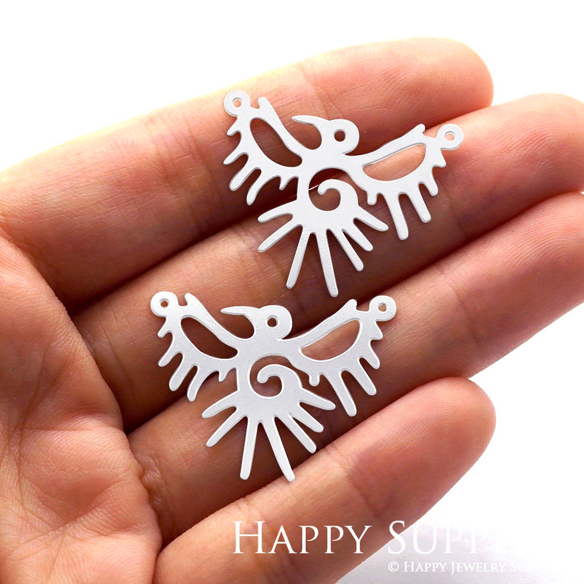 Stainless Steel Jewelry Charms, Bird Stainless Steel Earring Charms, Stainless Steel Silver Jewelry Pendants, Stainless Steel Silver Jewelry Findings, Stainless Steel Pendants Jewelry Wholesale (SSD696)