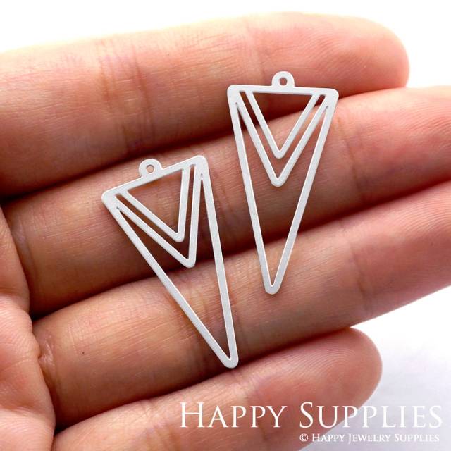 Stainless Steel Jewelry Charms, Geometric Stainless Steel Earring Charms, Stainless Steel Silver Jewelry Pendants, Stainless Steel Silver Jewelry Findings, Stainless Steel Pendants Jewelry Wholesale (SSD557)