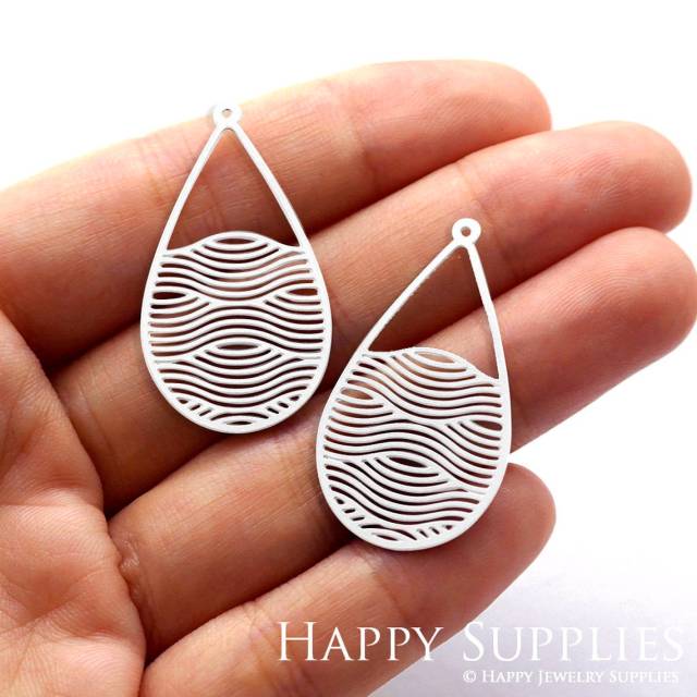 Stainless Steel Jewelry Charms, Teardrop Cloud Stainless Steel Earring Charms, Stainless Steel Silver Jewelry Pendants, Stainless Steel Silver Jewelry Findings, Stainless Steel Pendants Jewelry Wholesale (SSD664)