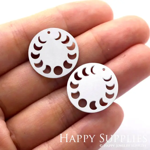 Stainless Steel Jewelry Charms, Moon Phases Stainless Steel Earring Charms, Stainless Steel Silver Jewelry Pendants, Stainless Steel Silver Jewelry Findings, Stainless Steel Pendants Jewelry Wholesale (SSD575-small)