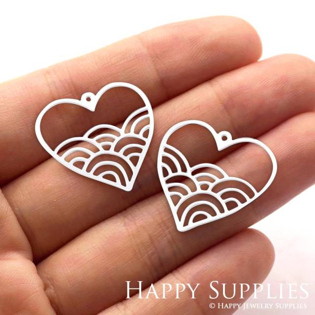 Stainless Steel Jewelry Charms, Love Stainless Steel Earring Charms, Stainless Steel Silver Jewelry Pendants, Stainless Steel Silver Jewelry Findings, Stainless Steel Pendants Jewelry Wholesale (SSD714)