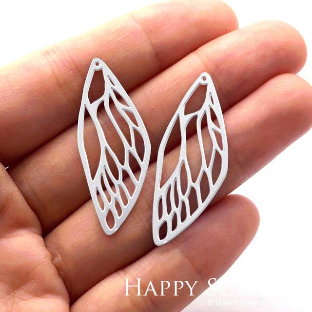 Stainless Steel Jewelry Charms, Wing Stainless Steel Earring Charms, Stainless Steel Silver Jewelry Pendants, Stainless Steel Silver Jewelry Findings, Stainless Steel Pendants Jewelry Wholesale (SSD654)