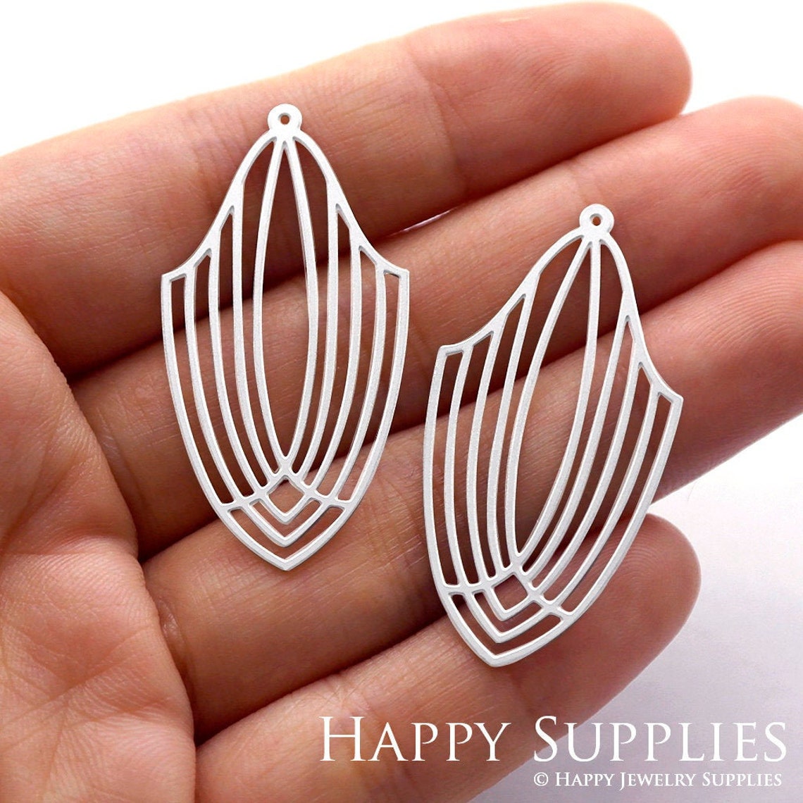 Stainless Steel Jewelry Charms, Geometric Stainless Steel Earring Charms, Stainless Steel Silver Jewelry Pendants, Stainless Steel Silver Jewelry Findings, Stainless Steel Pendants Jewelry Wholesale (SSD481)