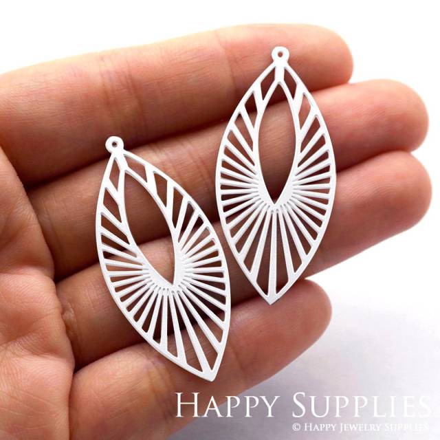 Stainless Steel Jewelry Charms, Leaf Stainless Steel Earring Charms, Stainless Steel Silver Jewelry Pendants, Stainless Steel Silver Jewelry Findings, Stainless Steel Pendants Jewelry Wholesale (SSD644)