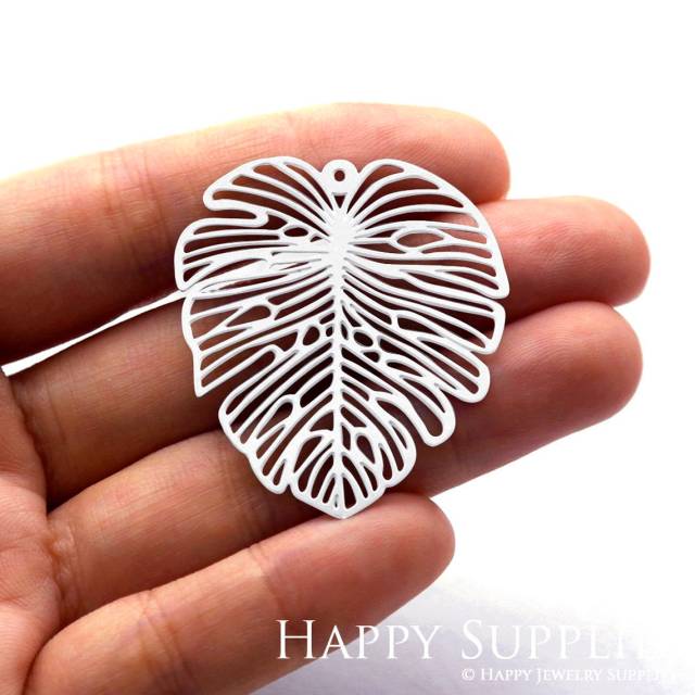 Stainless Steel Jewelry Charms, Monstera Leaf Stainless Steel Earring Charms, Stainless Steel Silver Jewelry Pendants, Stainless Steel Silver Jewelry Findings, Stainless Steel Pendants Jewelry Wholesale (SSD652)
