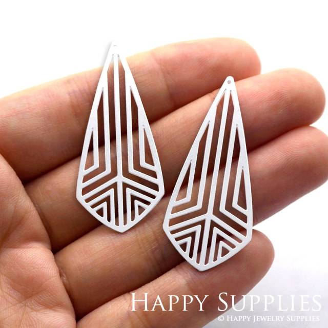 Stainless Steel Jewelry Charms, Teardrop Stainless Steel Earring Charms, Stainless Steel Silver Jewelry Pendants, Stainless Steel Silver Jewelry Findings, Stainless Steel Pendants Jewelry Wholesale (SSD471-small)