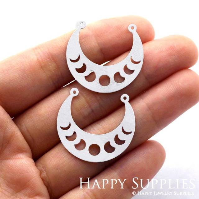 Stainless Steel Jewelry Charms, Moon Phases  Stainless Steel Earring Charms, Stainless Steel Silver Jewelry Pendants, Stainless Steel Silver Jewelry Findings, Stainless Steel Pendants Jewelry Wholesale (SSD569-small)