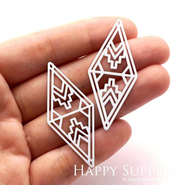 Stainless Steel Jewelry Charms, Geometric Stainless Steel Earring Charms, Stainless Steel Silver Jewelry Pendants, Stainless Steel Silver Jewelry Findings, Stainless Steel Pendants Jewelry Wholesale (SSD718)
