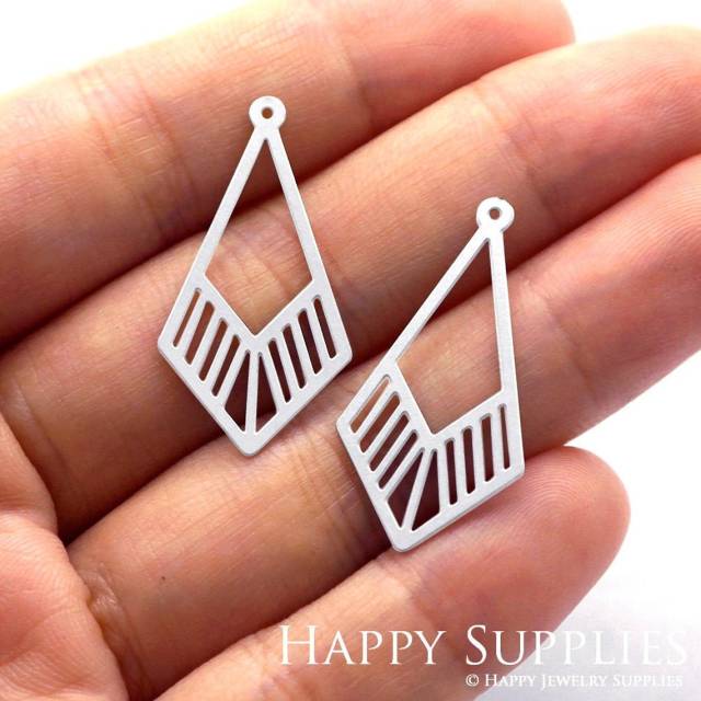 Stainless Steel Jewelry Charms, Geometric Stainless Steel Earring Charms, Stainless Steel Silver Jewelry Pendants, Stainless Steel Silver Jewelry Findings, Stainless Steel Pendants Jewelry Wholesale (SSD552)