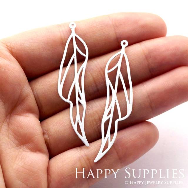 Stainless Steel Jewelry Charms, Leaf Stainless Steel Earring Charms, Stainless Steel Silver Jewelry Pendants, Stainless Steel Silver Jewelry Findings, Stainless Steel Pendants Jewelry Wholesale (SSD709)