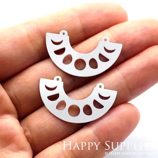 Stainless Steel Jewelry Charms, Moon Phases Stainless Steel Earring Charms, Stainless Steel Silver Jewelry Pendants, Stainless Steel Silver Jewelry Findings, Stainless Steel Pendants Jewelry Wholesale (SSD573-small)