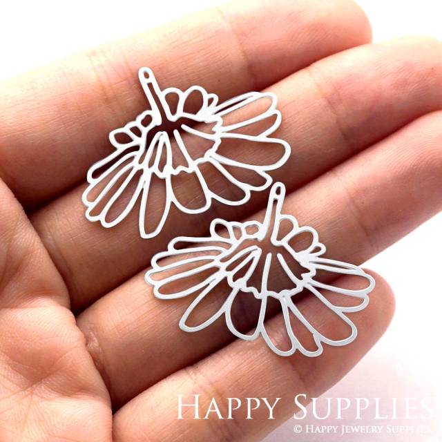 Stainless Steel Jewelry Charms, Flower Stainless Steel Earring Charms, Stainless Steel Silver Jewelry Pendants, Stainless Steel Silver Jewelry Findings, Stainless Steel Pendants Jewelry Wholesale (SSD708)