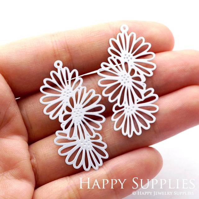 Stainless Steel Jewelry Charms, Flower Stainless Steel Earring Charms, Stainless Steel Silver Jewelry Pendants, Stainless Steel Silver Jewelry Findings, Stainless Steel Pendants Jewelry Wholesale (SSD749)
