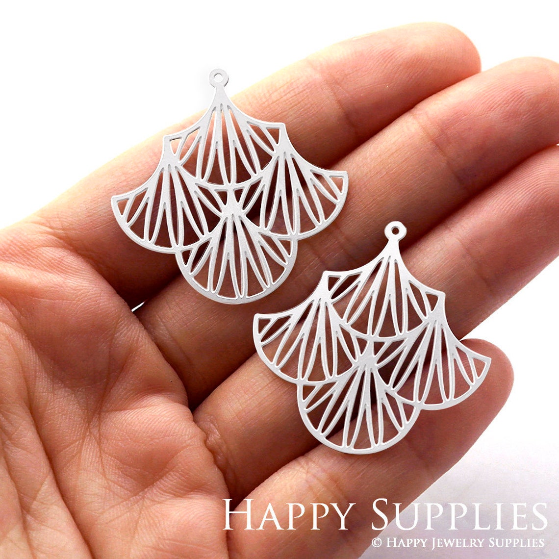 Stainless Steel Jewelry Charms, Leaf Stainless Steel Earring Charms, Stainless Steel Silver Jewelry Pendants, Stainless Steel Silver Jewelry Findings, Stainless Steel Pendants Jewelry Wholesale (SSD765)