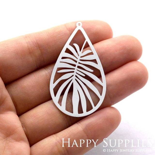 Stainless Steel Jewelry Charms, Leaf Stainless Steel Earring Charms, Stainless Steel Silver Jewelry Pendants, Stainless Steel Silver Jewelry Findings, Stainless Steel Pendants Jewelry Wholesale (SSD738)
