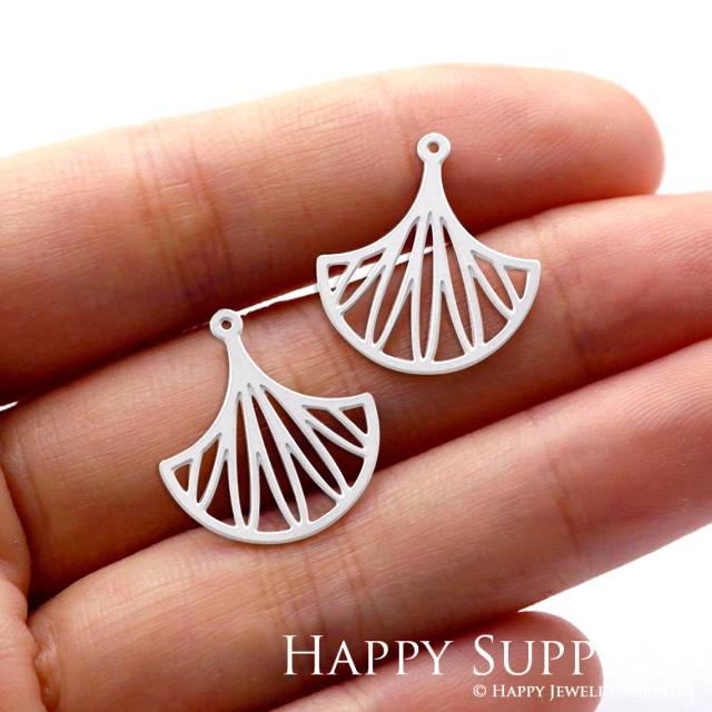 Stainless Steel Jewelry Charms, Leaf Stainless Steel Earring Charms, Stainless Steel Silver Jewelry Pendants, Stainless Steel Silver Jewelry Findings, Stainless Steel Pendants Jewelry Wholesale (SSD763)