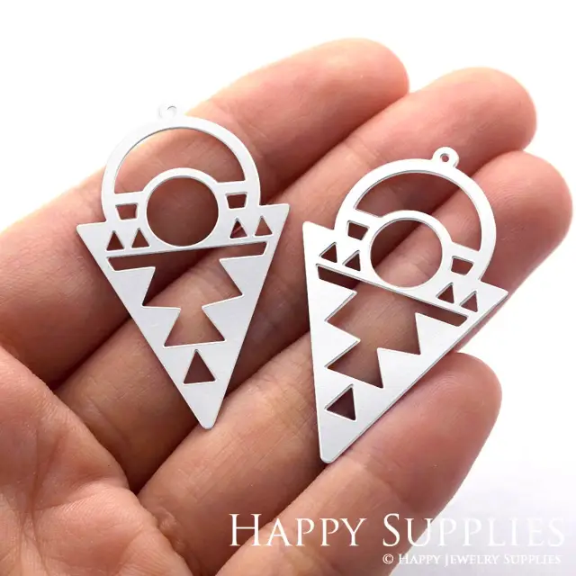 Stainless Steel Jewelry Charms, Geometry Stainless Steel Earring Charms, Stainless Steel Silver Jewelry Pendants, Stainless Steel Silver Jewelry Findings, Stainless Steel Pendants Jewelry Wholesale (SSD754)