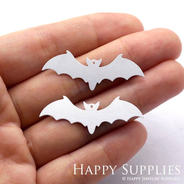 Stainless Steel Jewelry Charms, Bat Stainless Steel Earring Charms, Stainless Steel Silver Jewelry Pendants, Stainless Steel Silver Jewelry Findings, Stainless Steel Pendants Jewelry Wholesale (SSD740)