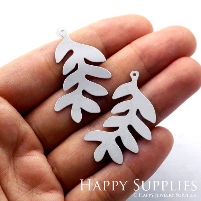 Stainless Steel Jewelry Charms, Leaves Stainless Steel Earring Charms, Stainless Steel Silver Jewelry Pendants, Stainless Steel Silver Jewelry Findings, Stainless Steel Pendants Jewelry Wholesale (SSD812)