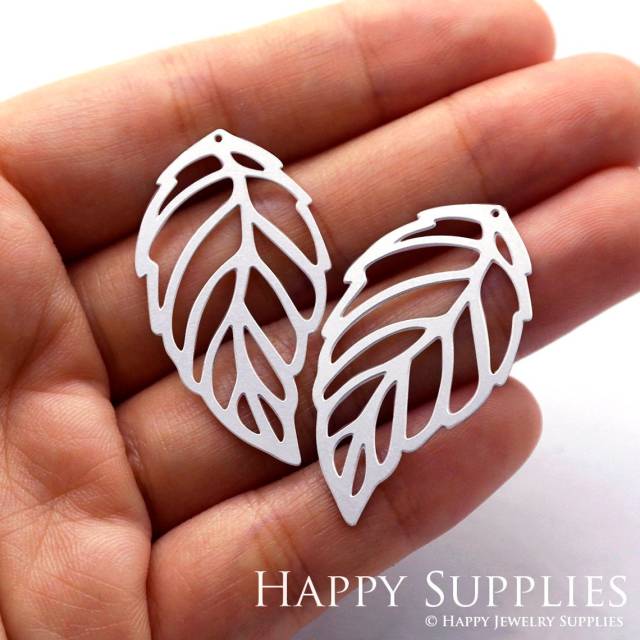 Stainless Steel Jewelry Charms, Leaves Stainless Steel Earring Charms, Stainless Steel Silver Jewelry Pendants, Stainless Steel Silver Jewelry Findings, Stainless Steel Pendants Jewelry Wholesale (SSD815)