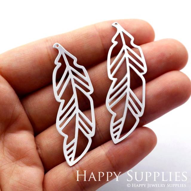Stainless Steel Jewelry Charms, Leaf Stainless Steel Earring Charms, Stainless Steel Silver Jewelry Pendants, Stainless Steel Silver Jewelry Findings, Stainless Steel Pendants Jewelry Wholesale (SSD829)