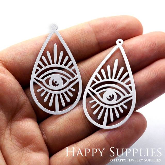 Stainless Steel Jewelry Charms, Eye Stainless Steel Earring Charms, Stainless Steel Silver Jewelry Pendants, Stainless Steel Silver Jewelry Findings, Stainless Steel Pendants Jewelry Wholesale (SSD808)
