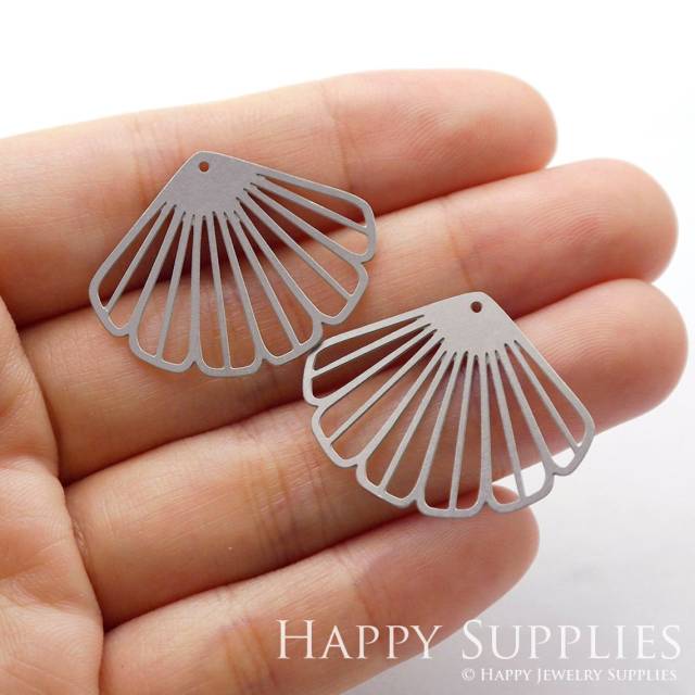 Stainless Steel Jewelry Charms, Shell Stainless Steel Earring Charms, Stainless Steel Silver Jewelry Pendants, Stainless Steel Silver Jewelry Findings, Stainless Steel Pendants Jewelry Wholesale (SSD842)