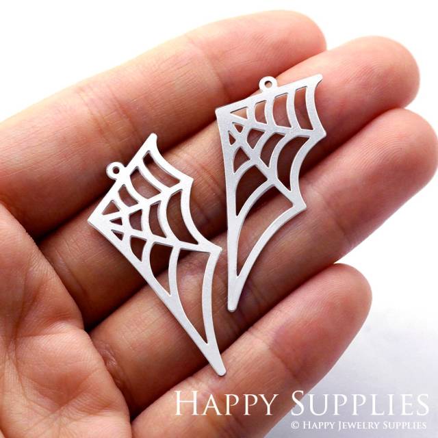Stainless Steel Jewelry Charms, Cobweb Stainless Steel Earring Charms, Stainless Steel Silver Jewelry Pendants, Stainless Steel Silver Jewelry Findings, Stainless Steel Pendants Jewelry Wholesale (SSD820)