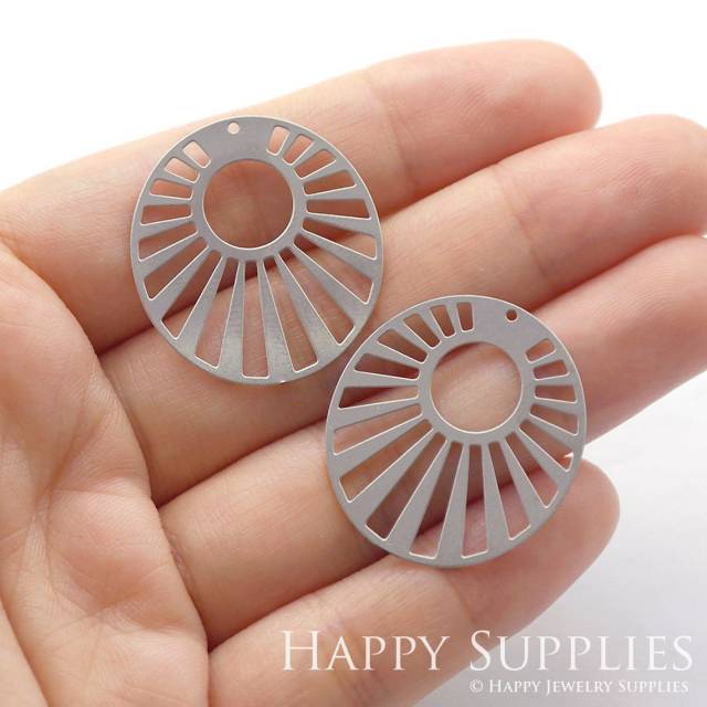 Stainless Steel Jewelry Charms, Circle Stainless Steel Earring Charms, Stainless Steel Silver Jewelry Pendants, Stainless Steel Silver Jewelry Findings, Stainless Steel Pendants Jewelry Wholesale (SSD888)