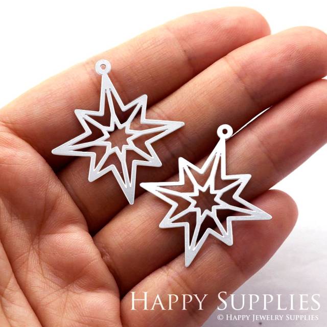 Stainless Steel Jewelry Charms, Star Stainless Steel Earring Charms, Stainless Steel Silver Jewelry Pendants, Stainless Steel Silver Jewelry Findings, Stainless Steel Pendants Jewelry Wholesale (SSD917)