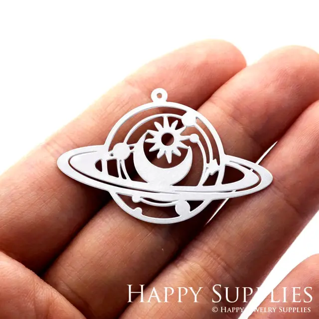 Stainless Steel Jewelry Charms, Universe Starry Sky Galaxy Stainless Steel Earring Charms, Stainless Steel Silver Jewelry Pendants, Stainless Steel Silver Jewelry Findings, Stainless Steel Pendants Jewelry Wholesale (SSD854)