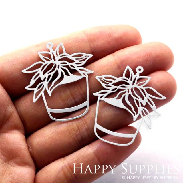 Stainless Steel Jewelry Charms, Leaves Stainless Steel Earring Charms, Stainless Steel Silver Jewelry Pendants, Stainless Steel Silver Jewelry Findings, Stainless Steel Pendants Jewelry Wholesale (SSD908)