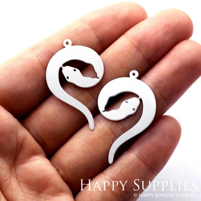 Stainless Steel Jewelry Charms, Snake Stainless Steel Earring Charms, Stainless Steel Silver Jewelry Pendants, Stainless Steel Silver Jewelry Findings, Stainless Steel Pendants Jewelry Wholesale (SSD853)