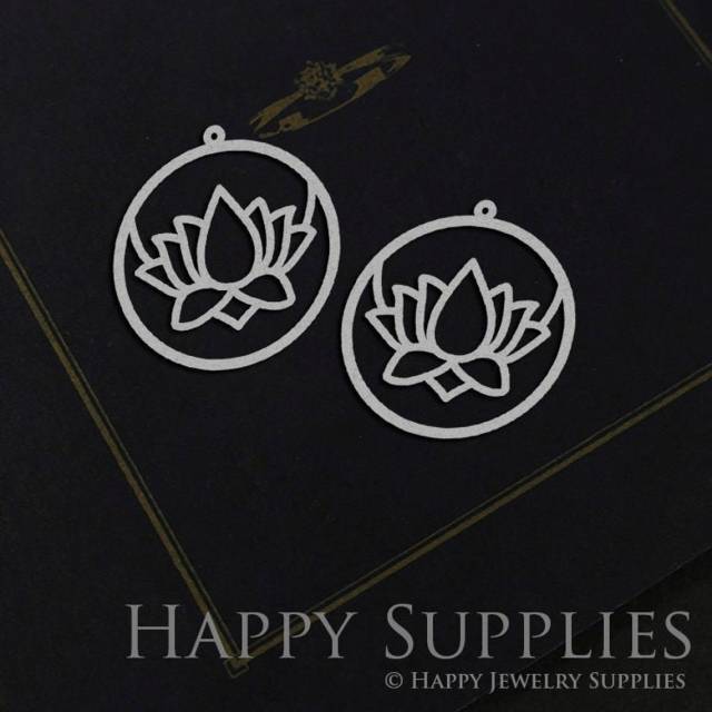 Stainless Steel Jewelry Charms, Lotus Stainless Steel Earring Charms, Stainless Steel Silver Jewelry Pendants, Stainless Steel Silver Jewelry Findings, Stainless Steel Pendants Jewelry Wholesale (SSD1003)