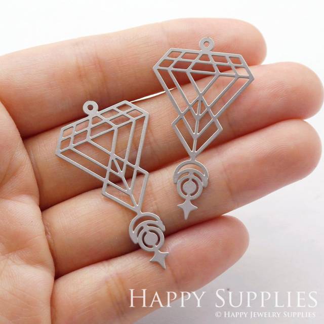 Stainless Steel Jewelry Charms, Geometry Stainless Steel Earring Charms, Stainless Steel Silver Jewelry Pendants, Stainless Steel Silver Jewelry Findings, Stainless Steel Pendants Jewelry Wholesale (SSD916)