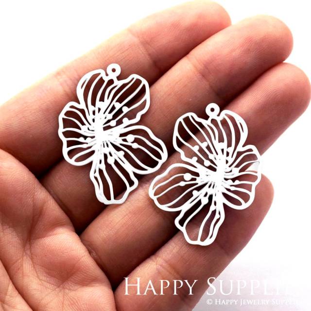 Stainless Steel Jewelry Charms, Flower Stainless Steel Earring Charms, Stainless Steel Silver Jewelry Pendants, Stainless Steel Silver Jewelry Findings, Stainless Steel Pendants Jewelry Wholesale (SSD889)
