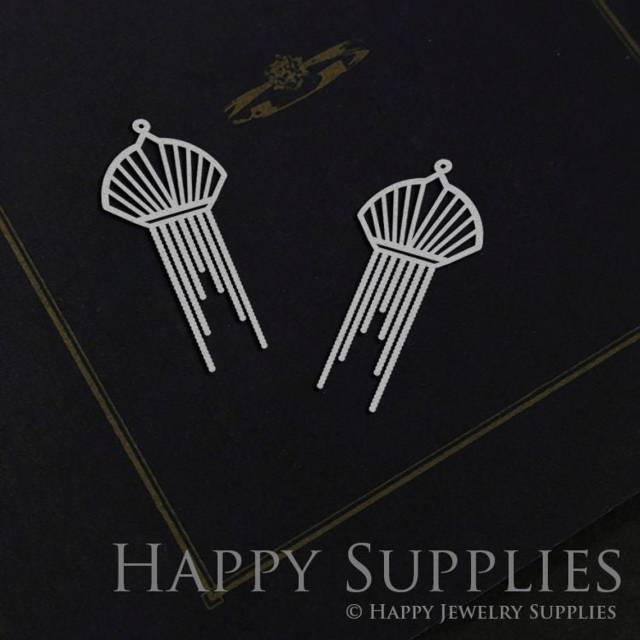 Stainless Steel Jewelry Charms, Geometric Tassel Stainless Steel Earring Charms, Stainless Steel Silver Jewelry Pendants, Stainless Steel Silver Jewelry Findings, Stainless Steel Pendants Jewelry Wholesale (SSD860)