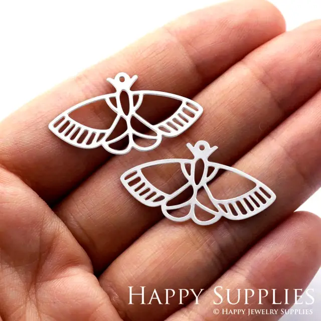 Stainless Steel Jewelry Charms, Beetle Stainless Steel Earring Charms, Stainless Steel Silver Jewelry Pendants, Stainless Steel Silver Jewelry Findings, Stainless Steel Pendants Jewelry Wholesale (SSD887)