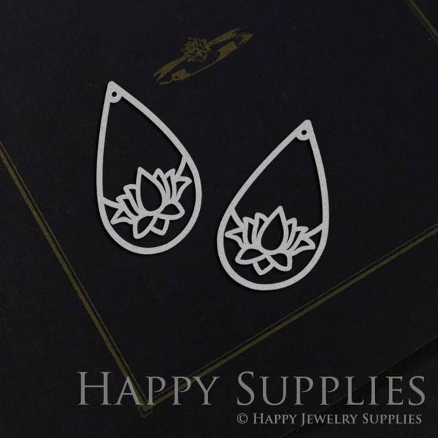 Stainless Steel Jewelry Charms, Lotus Stainless Steel Earring Charms, Stainless Steel Silver Jewelry Pendants, Stainless Steel Silver Jewelry Findings, Stainless Steel Pendants Jewelry Wholesale (SSD971)