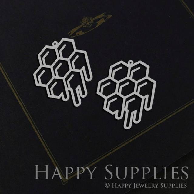 Stainless Steel Jewelry Charms,  Honeycomb Stainless Steel Earring Charms, Stainless Steel Silver Jewelry Pendants, Stainless Steel Silver Jewelry Findings, Stainless Steel Pendants Jewelry Wholesale (SSD984)