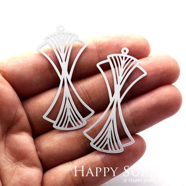 Stainless Steel Jewelry Charms, Geometric Fan Stainless Steel Earring Charms, Stainless Steel Silver Jewelry Pendants, Stainless Steel Silver Jewelry Findings, Stainless Steel Pendants Jewelry Wholesale (SSD858)