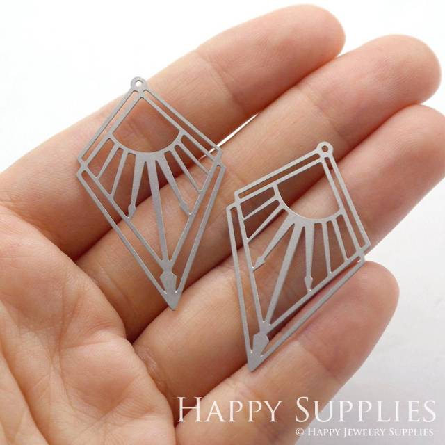 Stainless Steel Jewelry Charms, Geometry Stainless Steel Earring Charms, Stainless Steel Silver Jewelry Pendants, Stainless Steel Silver Jewelry Findings, Stainless Steel Pendants Jewelry Wholesale (SSD868)