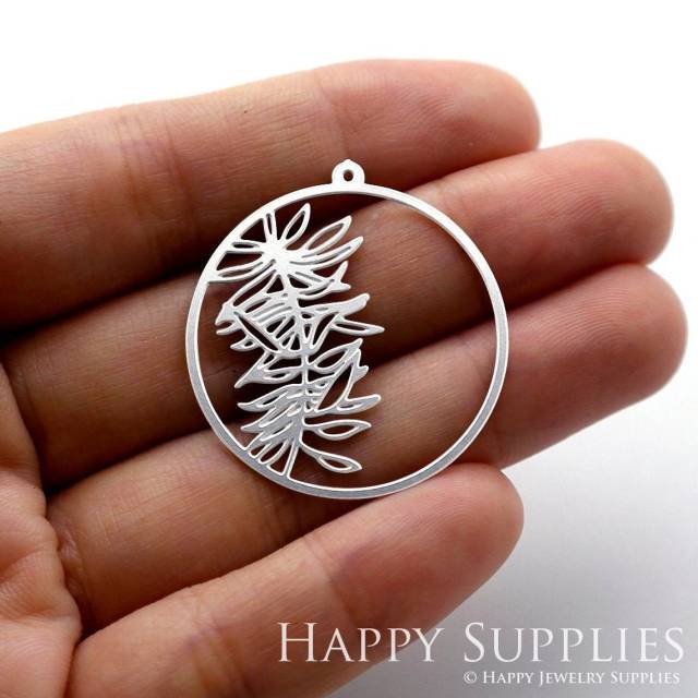 Stainless Steel Jewelry Charms, Leaf Stainless Steel Earring Charms, Stainless Steel Silver Jewelry Pendants, Stainless Steel Silver Jewelry Findings, Stainless Steel Pendants Jewelry Wholesale (SSD1116)