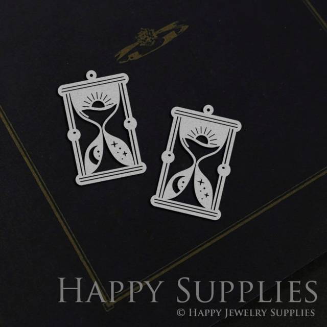 Stainless Steel Jewelry Charms, Hourglass Stainless Steel Earring Charms, Stainless Steel Silver Jewelry Pendants, Stainless Steel Silver Jewelry Findings, Stainless Steel Pendants Jewelry Wholesale (SSD1032)