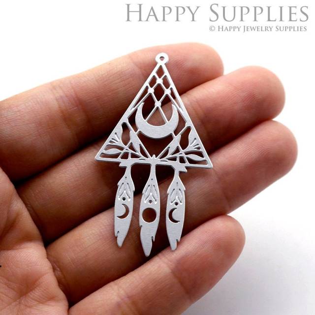 Stainless Steel Jewelry Charms, Triangle Stainless Steel Earring Charms, Stainless Steel Silver Jewelry Pendants, Stainless Steel Silver Jewelry Findings, Stainless Steel Pendants Jewelry Wholesale (SSD1130)