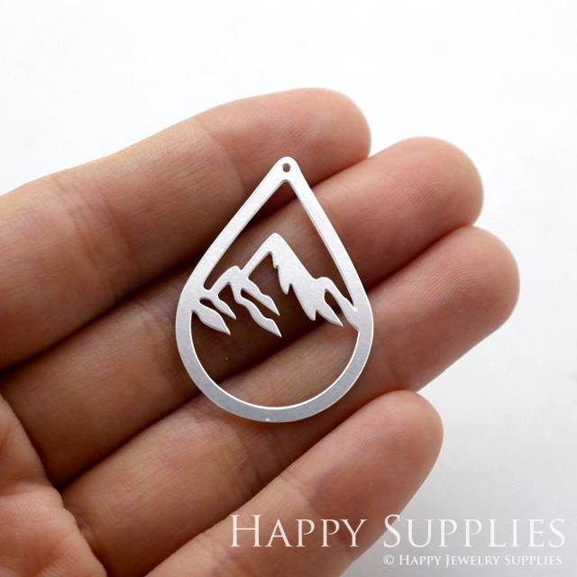 Stainless Steel Jewelry Charms, Mountain Stainless Steel Earring Charms, Stainless Steel Silver Jewelry Pendants, Stainless Steel Silver Jewelry Findings, Stainless Steel Pendants Jewelry Wholesale (SSD1115)
