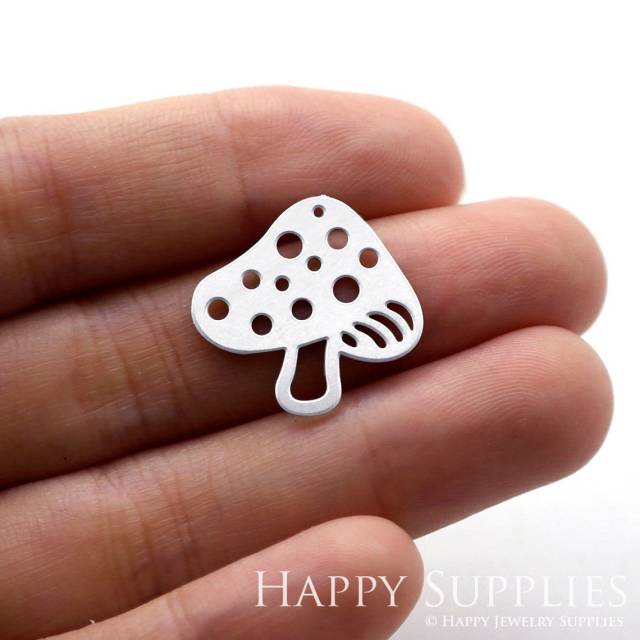 Stainless Steel Jewelry Charms, Mushroom Stainless Steel Earring Charms, Stainless Steel Silver Jewelry Pendants, Stainless Steel Silver Jewelry Findings, Stainless Steel Pendants Jewelry Wholesale (SSD1111)