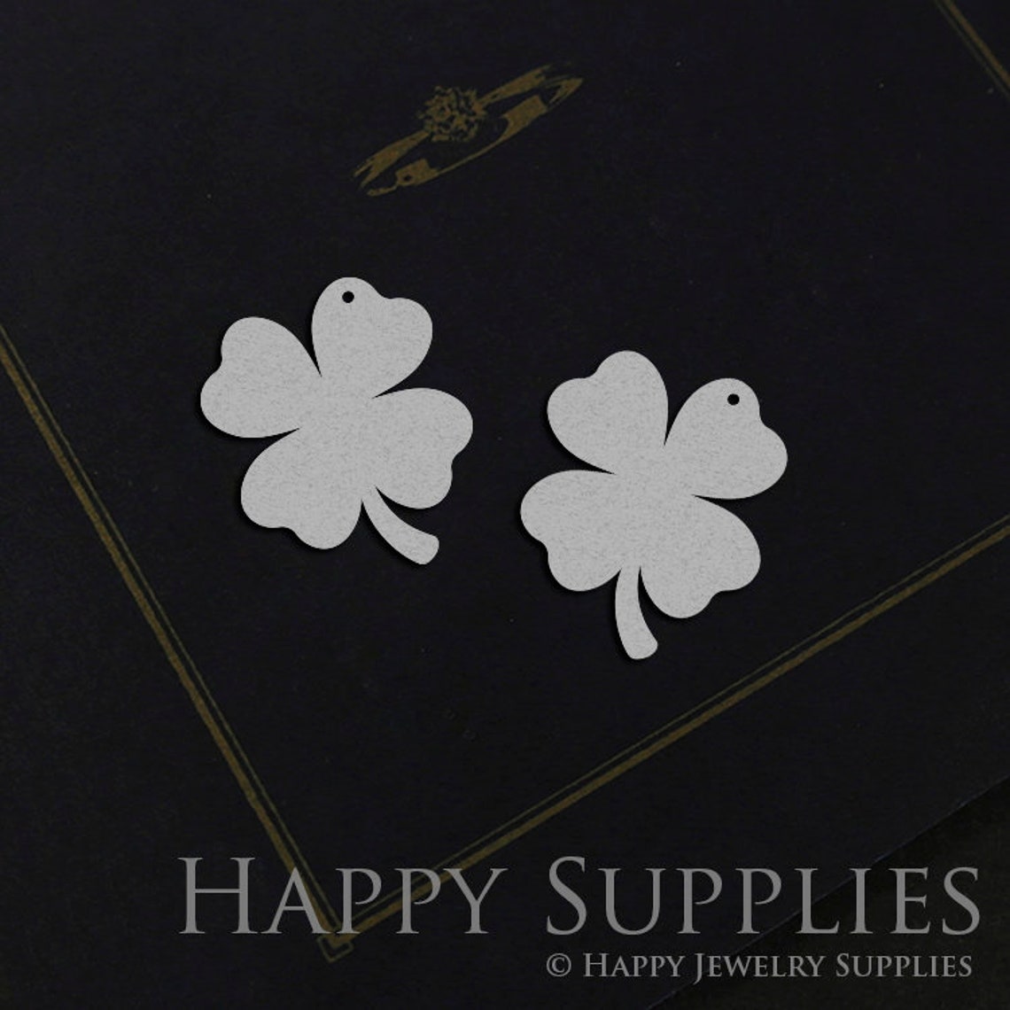 Stainless Steel Jewelry Charms, Four leaf clover Stainless Steel Earring Charms, Stainless Steel Silver Jewelry Pendants, Stainless Steel Silver Jewelry Findings, Stainless Steel Pendants Jewelry Wholesale (SSD1137)
